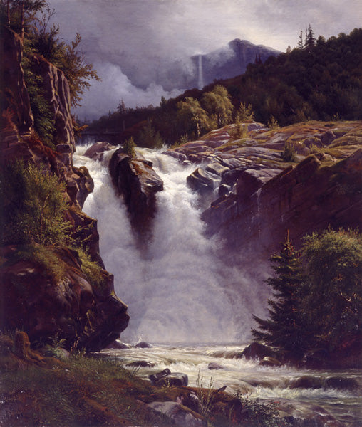 Norwegian Falls, vintage artwork by Louis Gurlitt, A3 (16x12") Poster Print