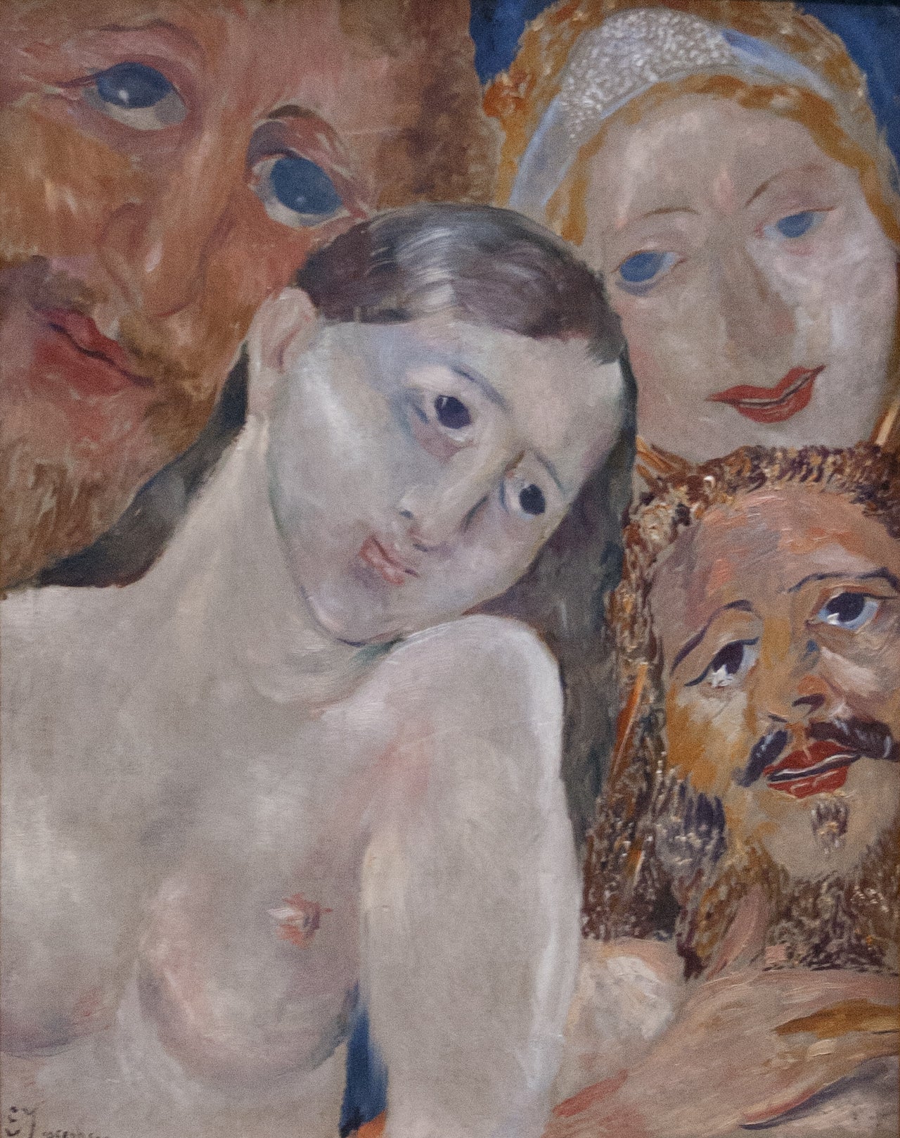 Ecstatic Heads, vintage artwork by Ernst Josephson, 12x8" (A4) Poster