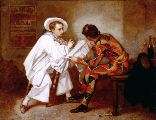 Pierrot The Politician, vintage artwork by Thomas Couture, A3 (16x12") Poster Print