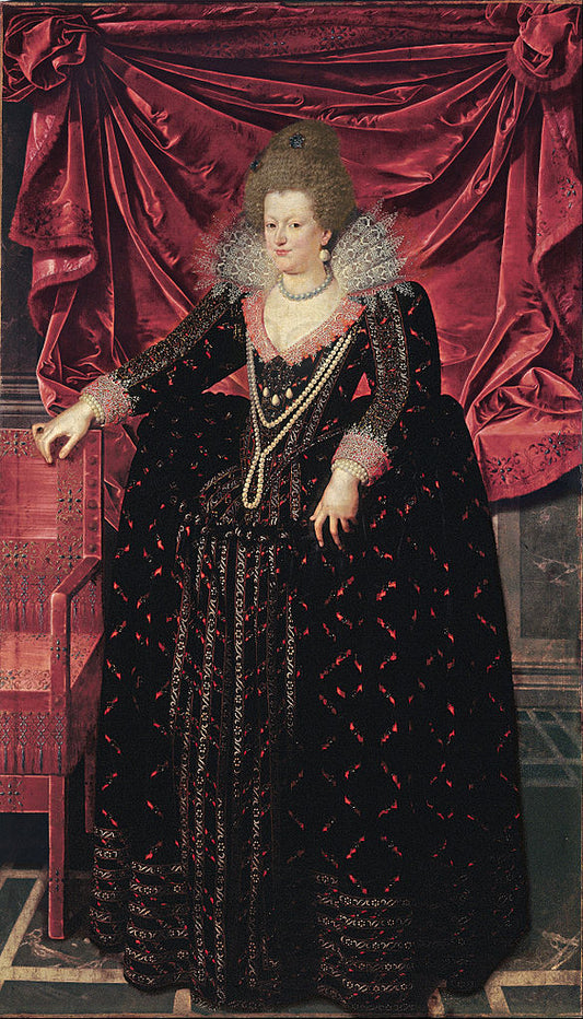 Portrait of Maria de’ Medici, vintage artwork by Frans Pourbus the Younger, 12x8" (A4) Poster