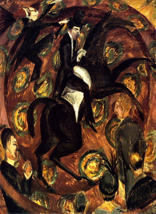 Circus Rider, vintage artwork by Ernst Ludwig Kirchner, 12x8" (A4) Poster