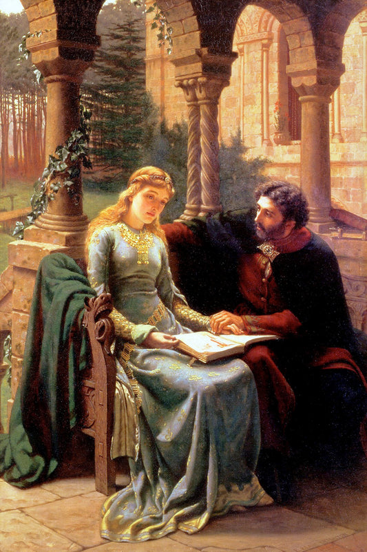 Abelard and his Pupil Heloise, vintage artwork by Edmund Blair Leighton, 12x8" (A4) Poster