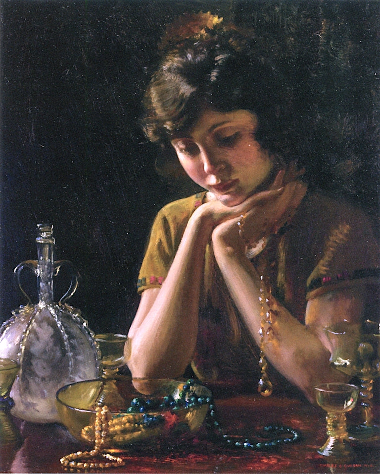 Heirlooms, vintage artwork by Charles Courtney Curran, 12x8" (A4) Poster