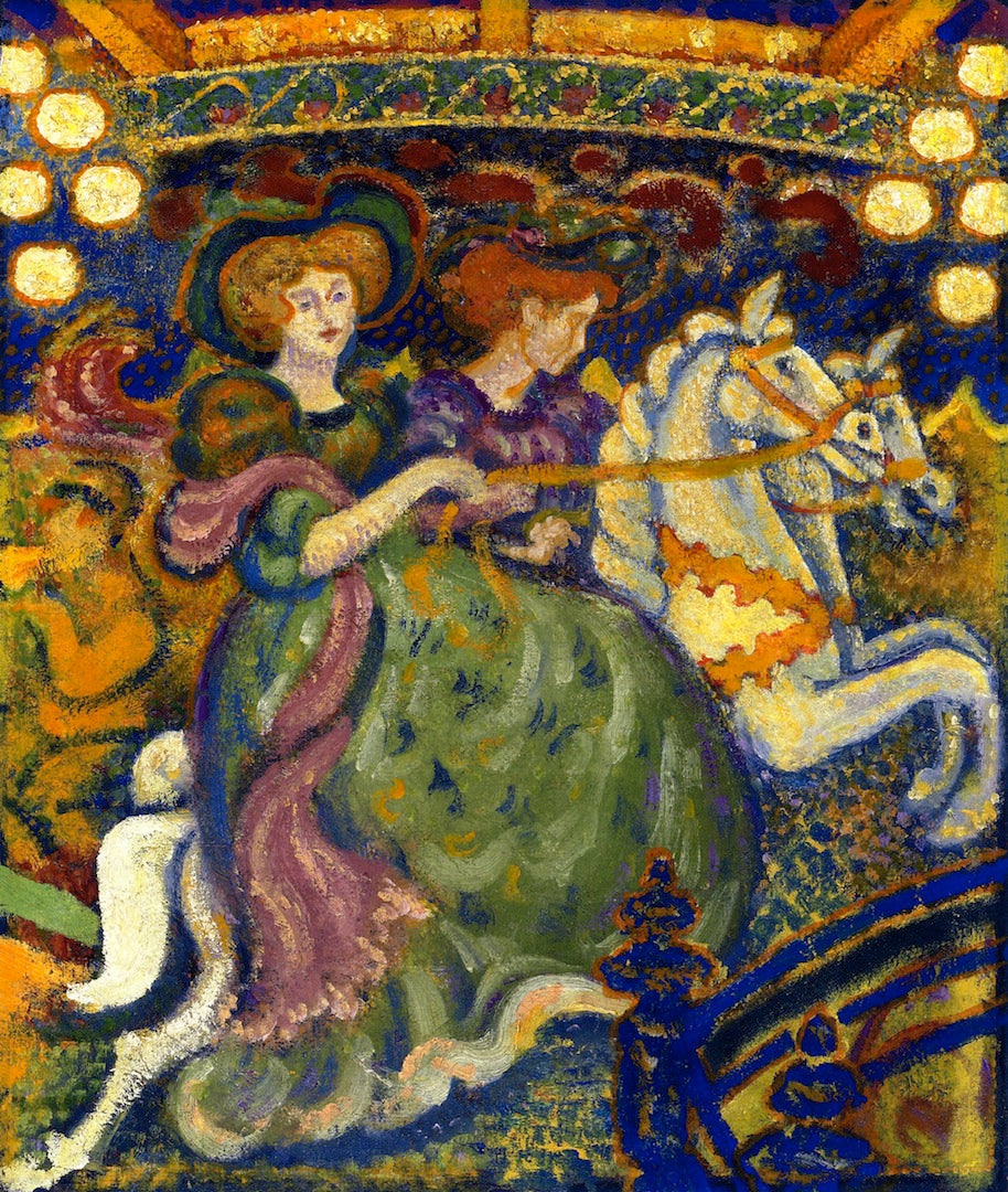 The Carousel, vintage artwork by Georges Lemmen, 12x8" (A4) Poster