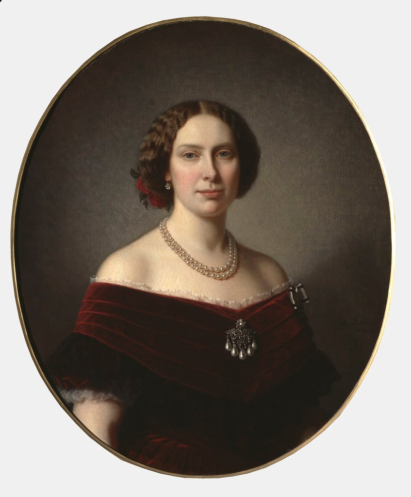 Vilhelmina Fredrika Alexandra Anna Lovisa, Queen of Sweden, vintage artwork by Amalia Lindegren, A3 (16x12") Poster Print
