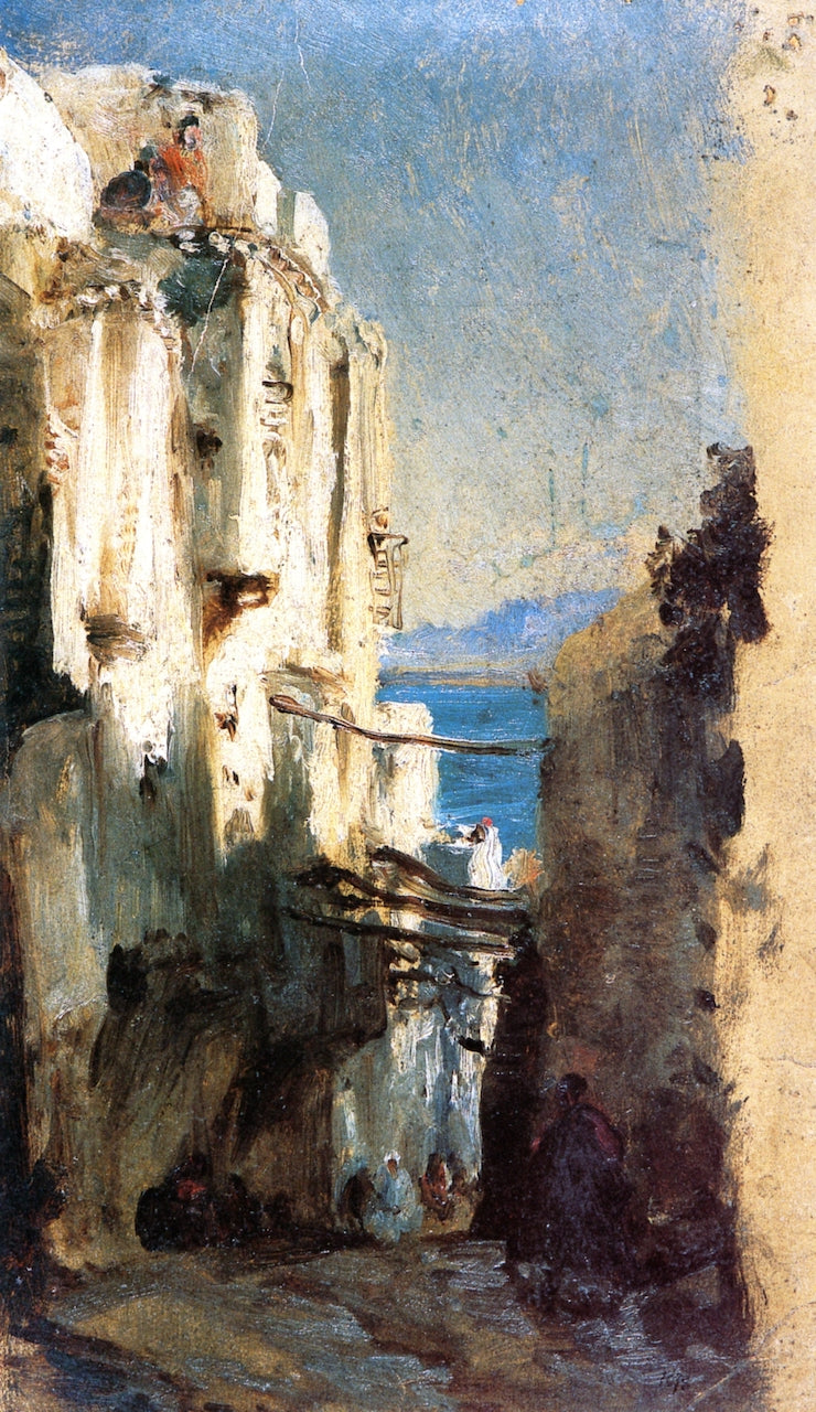 Alger, vieille rue, vintage artwork by Felix-Francois-Georges-Philbert Ziem, 12x8" (A4) Poster