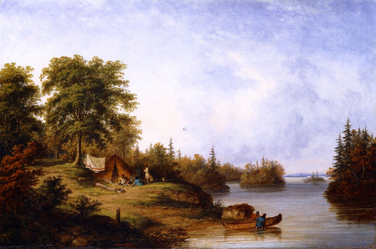 In the Thousand Island, vintage artwork by Cornelius Krieghoff, A3 (16x12") Poster Print