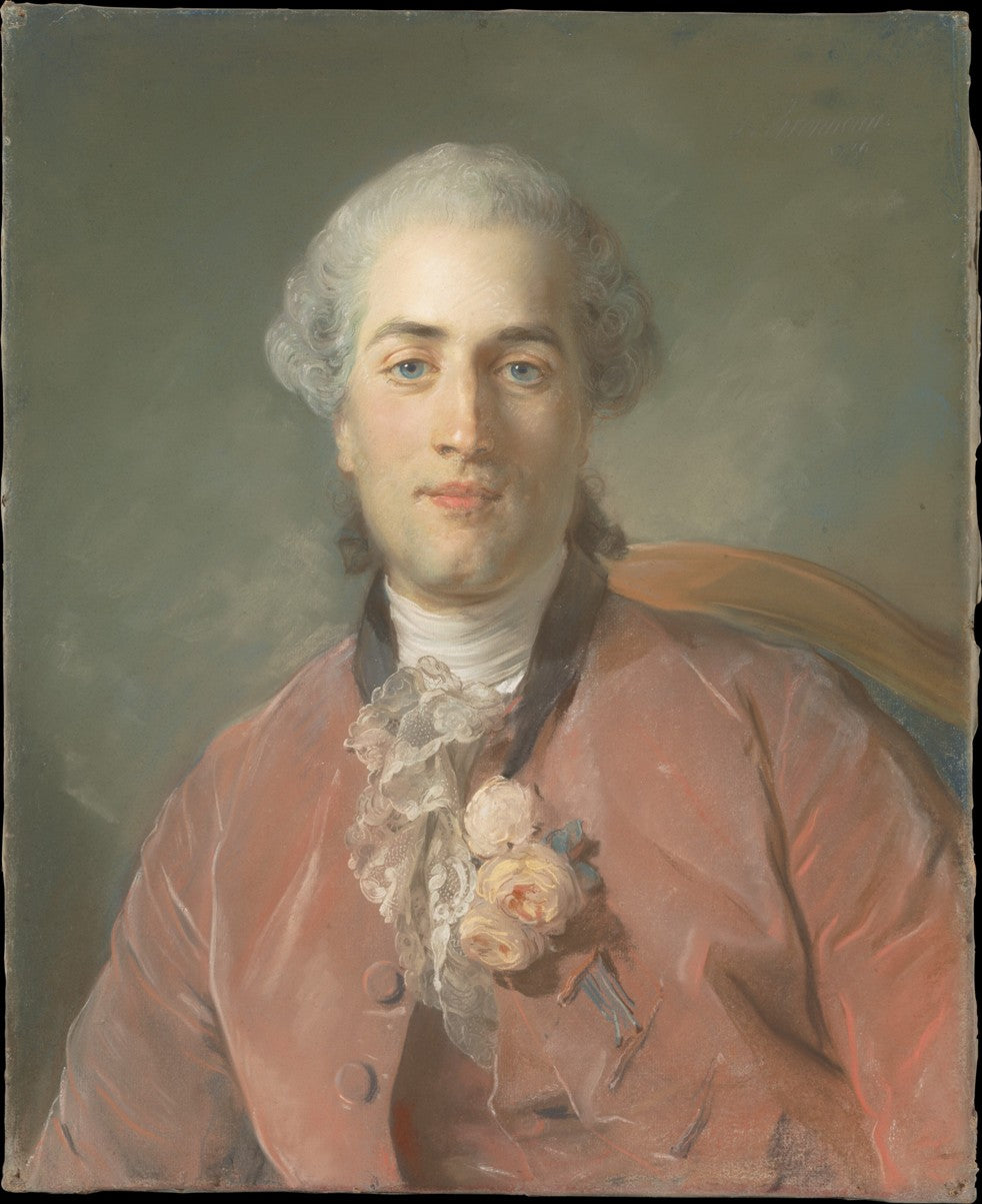 Olivier Journu, vintage artwork by Jean-Baptiste Perronneau, 12x8" (A4) Poster