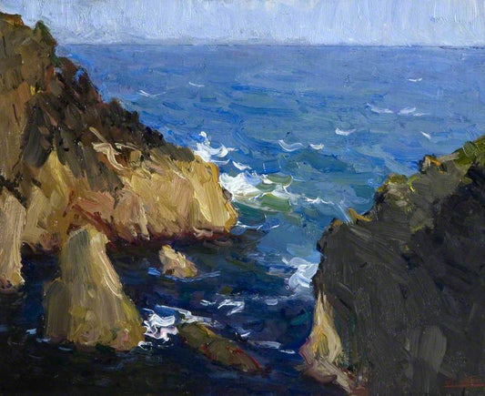 Surge of the Sea, Ardglass, vintage artwork by Hans Iten, 12x8" (A4) Poster