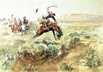 Bronco Busting, vintage artwork by Charles Marion Russell, 12x8" (A4) Poster