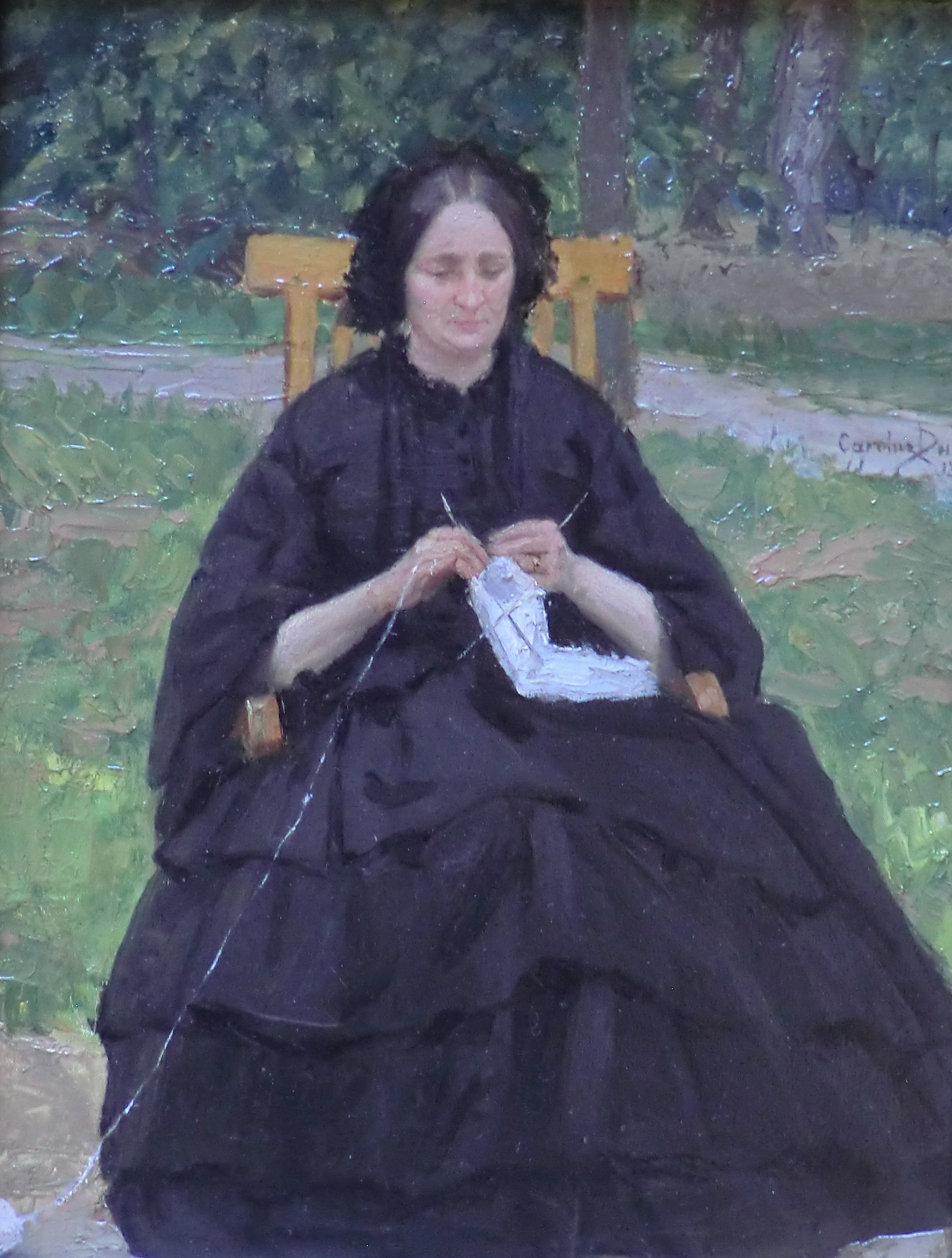 Study for a Lady in Black, vintage artwork by Charles Auguste Émile Durand, 12x8" (A4) Poster
