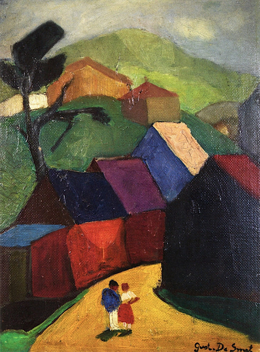 Couple in a Village by Gustave de Smet,16x12(A3) Poster