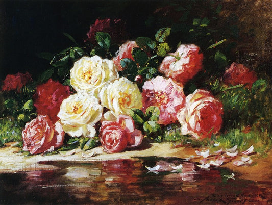 Still LIfe with Roses, vintage artwork by Abbott Fuller Graves, 12x8" (A4) Poster