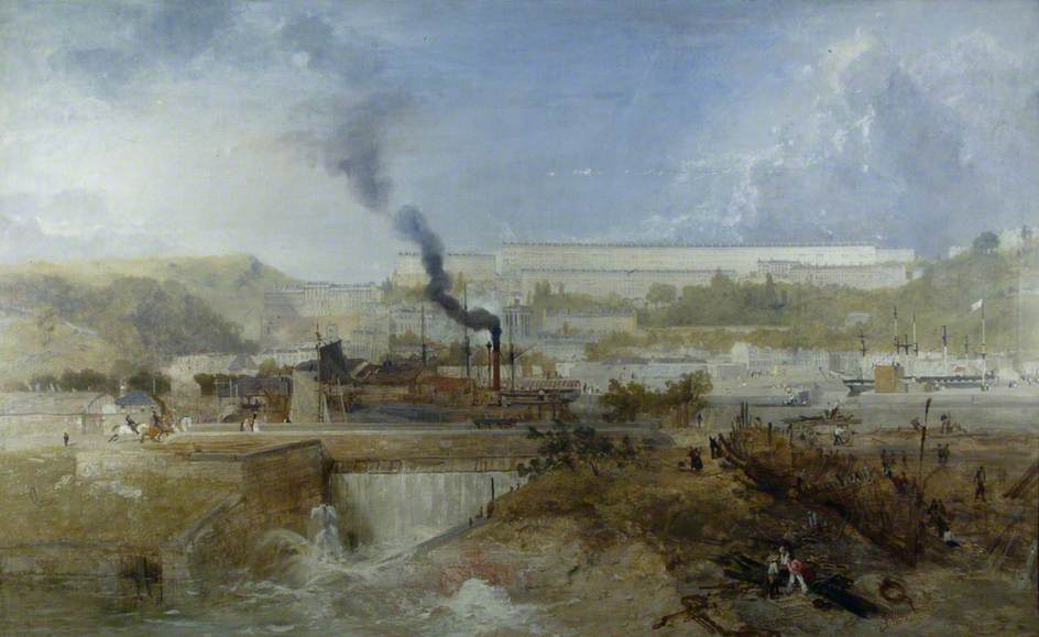 Clifton from the Overfall Dam, vintage artwork by James Baker Pyne, A3 (16x12") Poster Print