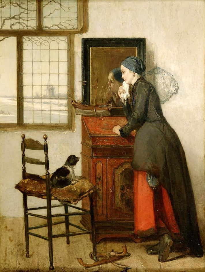 In Attendance, vintage artwork by Christoffel Bisschop, 12x8" (A4) Poster