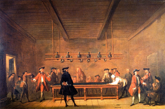 The Billiard Game, vintage artwork by Jean-Baptiste-Simeon Chardin, 12x8" (A4) Poster