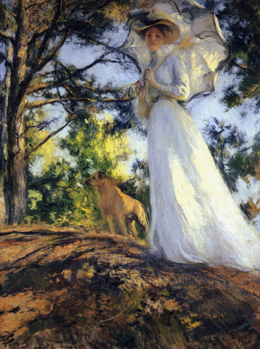 On Bos'n's Hill, vintage artwork by Edmund Tarbell, 12x8" (A4) Poster