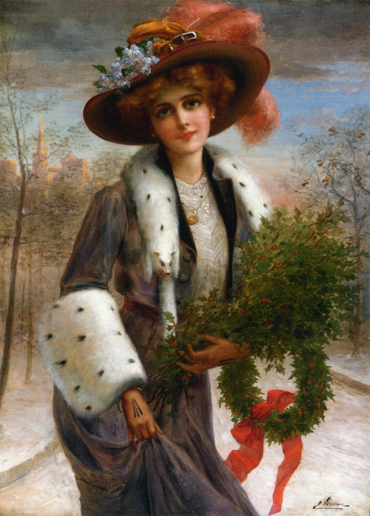 Seasons Greetings, vintage artwork by Emile Vernon, 12x8" (A4) Poster