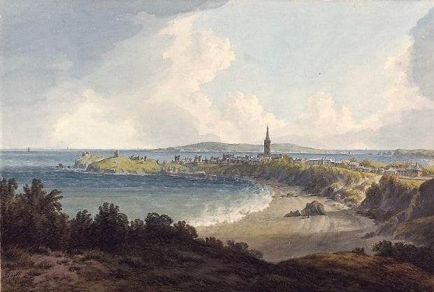 View of Tenby , looking South East, vintage artwork by John Warwick Smith, 12x8" (A4) Poster