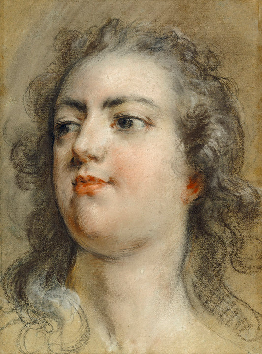 Head of King Louis XV, vintage artwork by Franҫois Lemoyne, 12x8" (A4) Poster