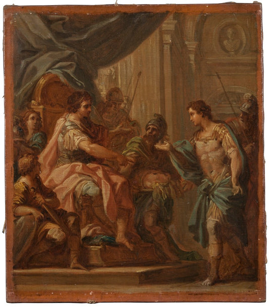 David and Saul. Study, vintage artwork by Sebastiano Conca, 12x8" (A4) Poster