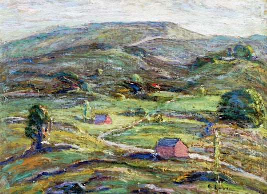 Connecticut Hillside, vintage artwork by Ernest Lawson, 12x8" (A4) Poster