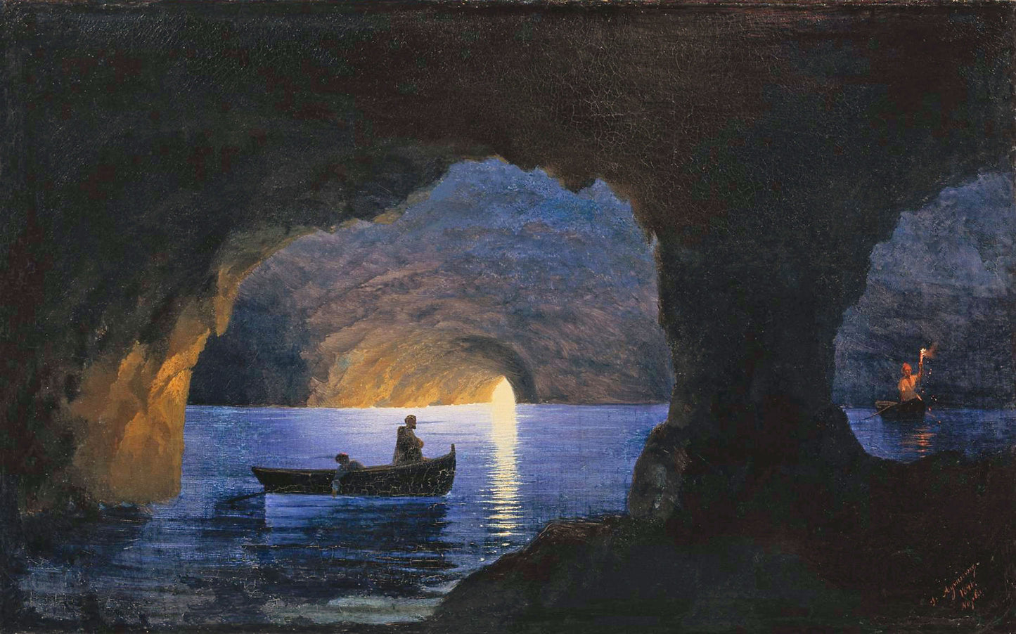 Azure Grotto, Naples, vintage artwork by Ivan Constantinovich Aivazovsky, A3 (16x12") Poster Print