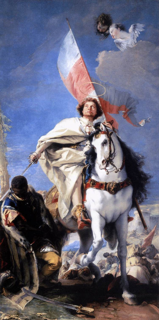 St James the Greater Conquering the Moors, vintage artwork by Giovanni Battista Tiepolo, 12x8" (A4) Poster