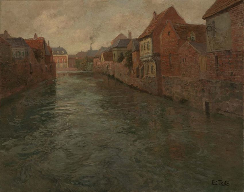 Abbeville, vintage artwork by Fritz Thaulow, 12x8" (A4) Poster