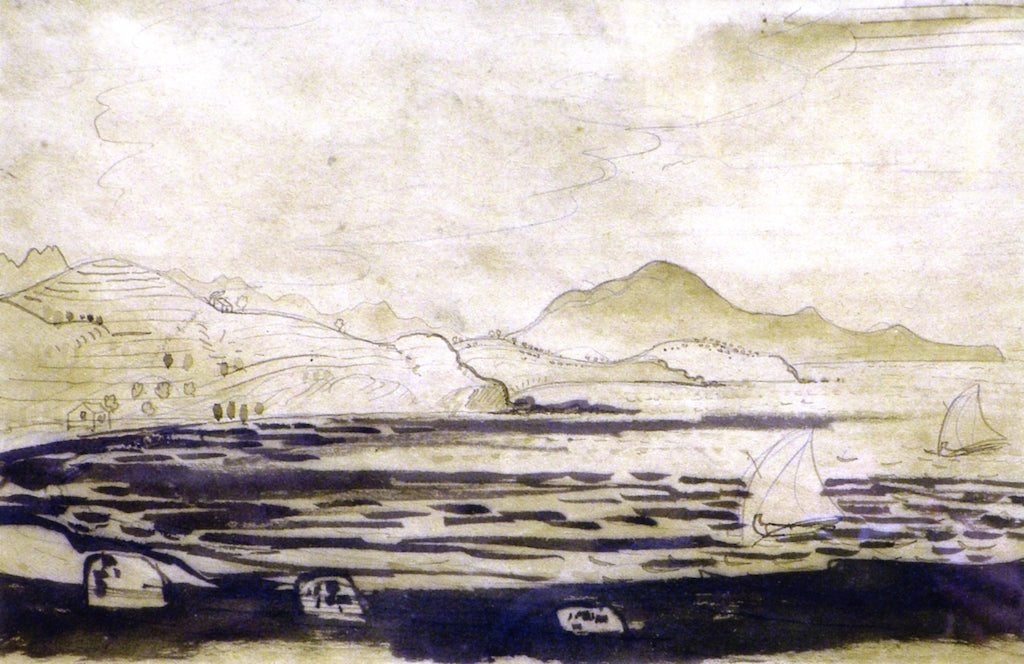 Mediterranean Coast, Storm Approaching, vintage artwork by James Dickson Innes, 12x8" (A4) Poster