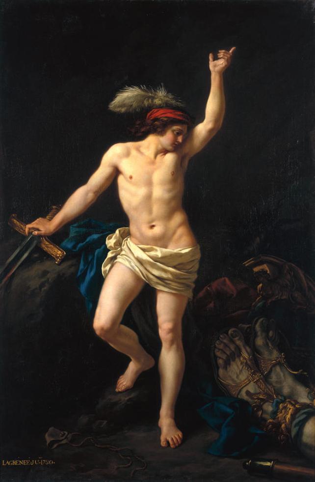 David Victorious, vintage artwork by Jean-Jacques Lagrenee, 12x8" (A4) Poster