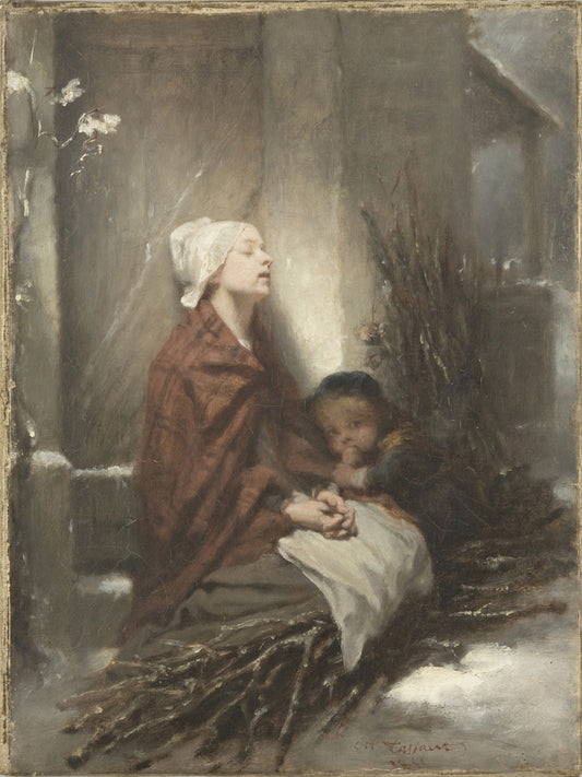 The Forlorn (Poor Children), vintage artwork by Octave Tassaert, A3 (16x12") Poster Print