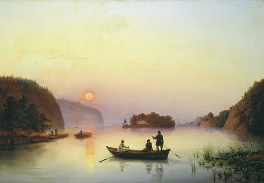Crossing the Dnieper River, vintage artwork by Anton Ivanov, A3 (16x12") Poster Print