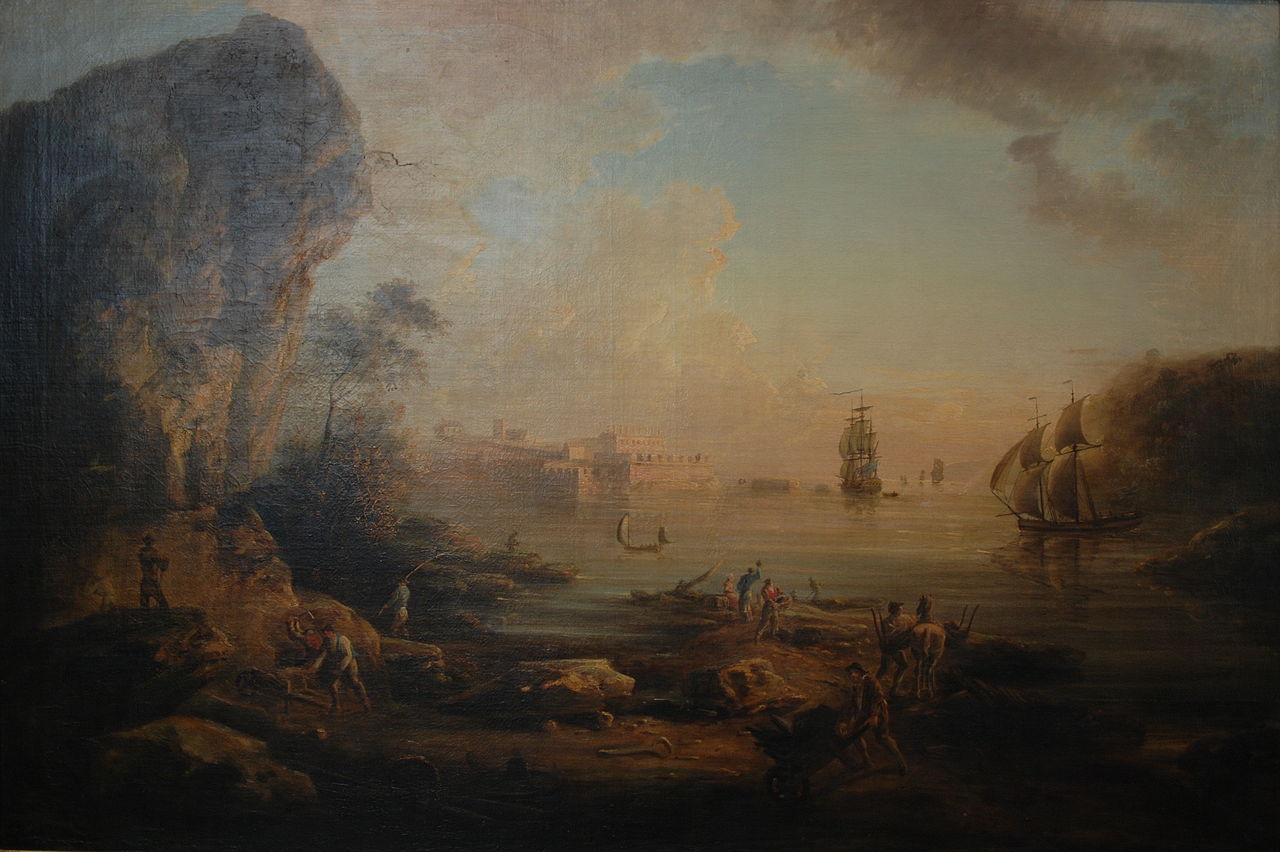 Coast Landscape, vintage artwork by Elias Martin, 12x8" (A4) Poster