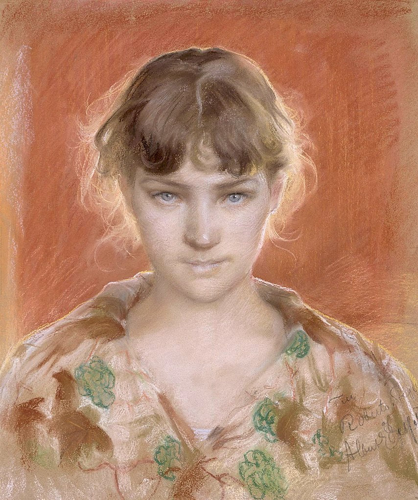 Parisian Model in a Dressing Gown, vintage artwork by Albert Edelfelt, 12x8" (A4) Poster