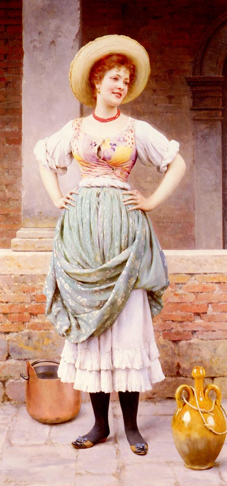 An Affectionate Glance, vintage artwork by Eugene von Blaas, 12x8" (A4) Poster