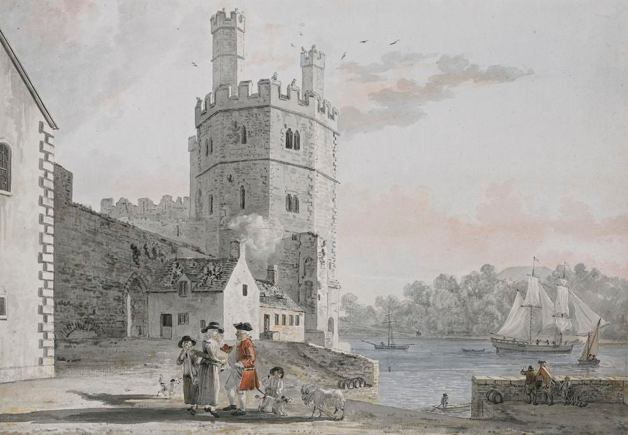 The Eagle Tower, Caernarfon Castle, North Wales, vintage artwork by Paul Sandby , R.A., 12x8" (A4) Poster
