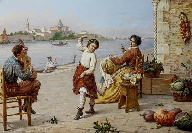 Music hath charms, vintage artwork by Antonio Paoletti, 12x8" (A4) Poster