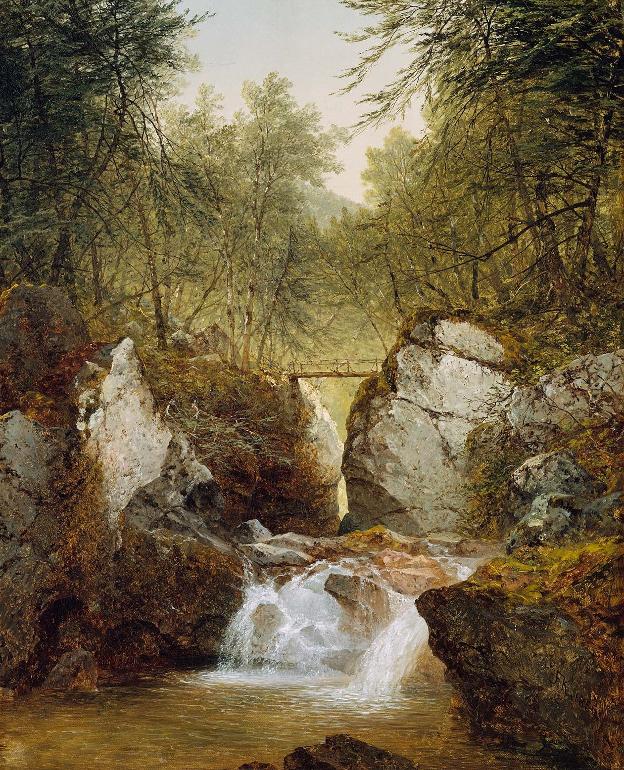 Bash-Bish Falls, Massachusetts, vintage artwork by John Frederick Kensett, A3 (16x12") Poster Print