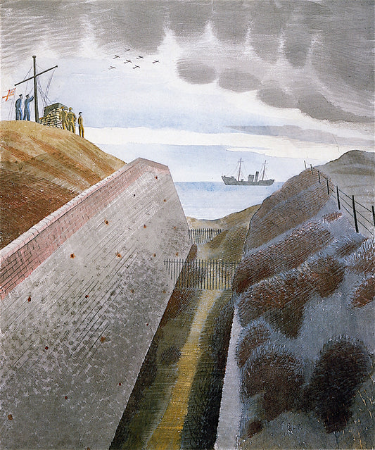 Coastal Defences, vintage artwork by Eric Ravilious, 12x8" (A4) Poster