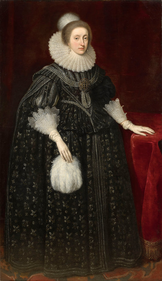 Elizabeth, Queen of Bohemia (1596-1662), vintage artwork by Daniël Mijtens, 12x8" (A4) Poster