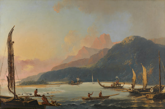 A View of Matavai Bay in the Island of Otaheite [Tahiti], vintage artwork by William Hodges, 12x8" (A4) Poster