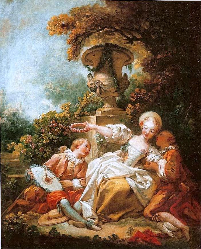 The Fascinated Coquette, vintage artwork by Jean-Honore Fragonard, 12x8" (A4) Poster