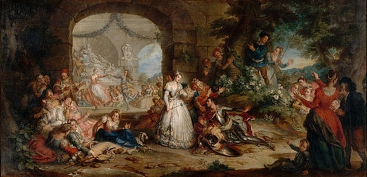 Orlando and the Marriage of Angelica (large version), vintage artwork by Charles-Antoine Coypel IV, 12x8" (A4) Poster