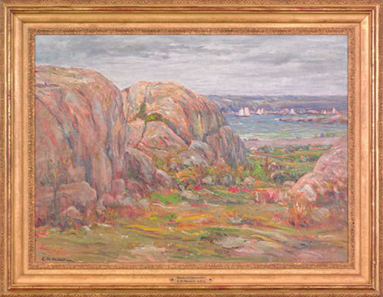 Rocks at Gloucester, vintage artwork by Lewis Henry Meakin, 12x8" (A4) Poster