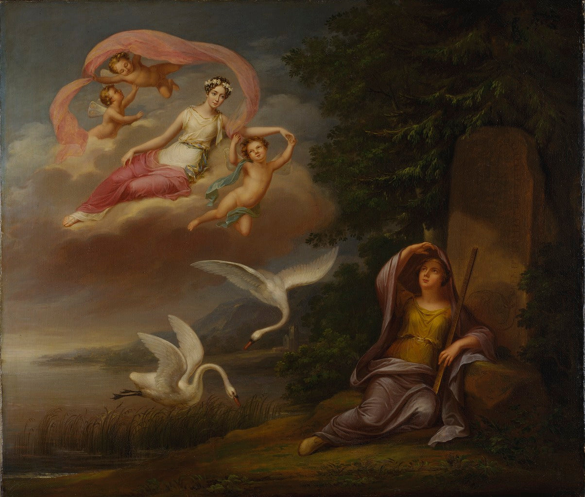 Allegory of Crown Princess Josefina's Arrival to Sweden, vintage artwork by Fredrik Westin, 12x8" (A4) Poster