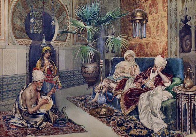 Music in the harem by Ettore Simonetti,A3(16x12