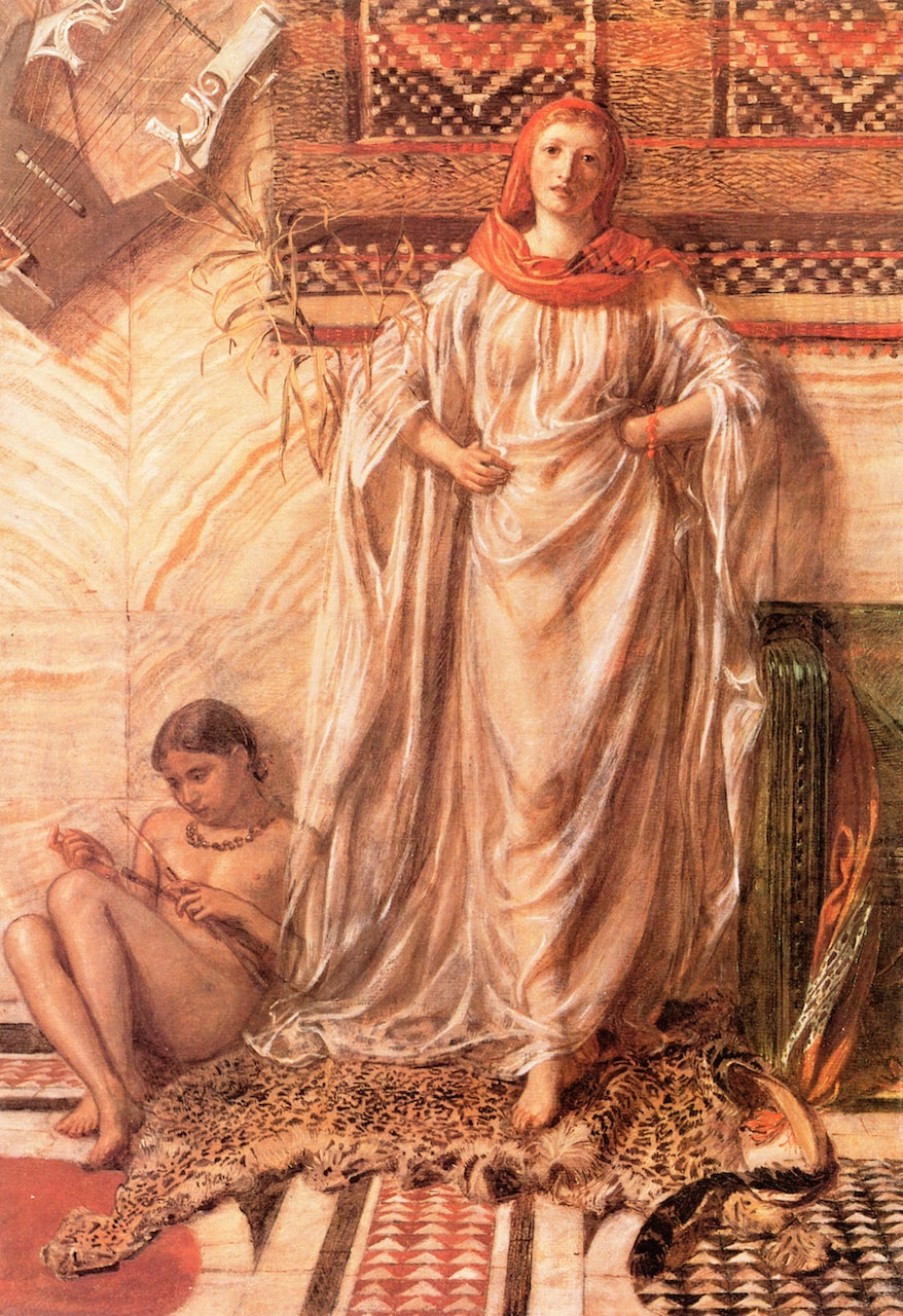 Dancing Girl Resting, vintage artwork by Albert Joseph Moore, A.R.W.S., 12x8" (A4) Poster