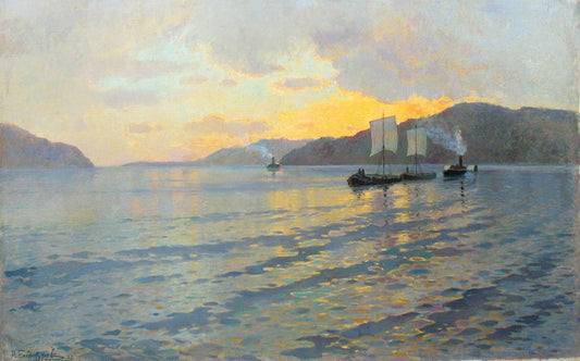 The Rocky Coast, vintage artwork by Ivan Endogurov, 12x8" (A4) Poster