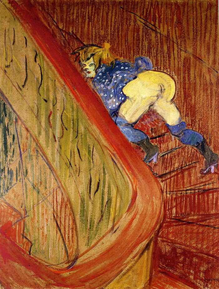 'excalier de la rue des Moulins by Henri de Toulouse-Lautrec,A3(16x12